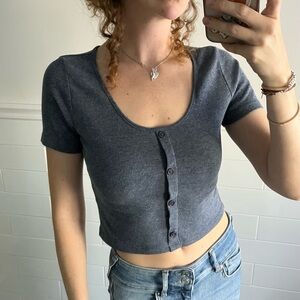 Charlotte Russe Short Sleeve Crop Top Shirt